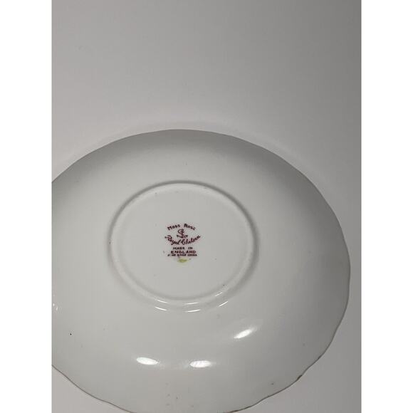 Vintage Royal Chelsea Fine Bone China England Moss Rose Demitasse Teacup Saucer - Picture 7 of 10